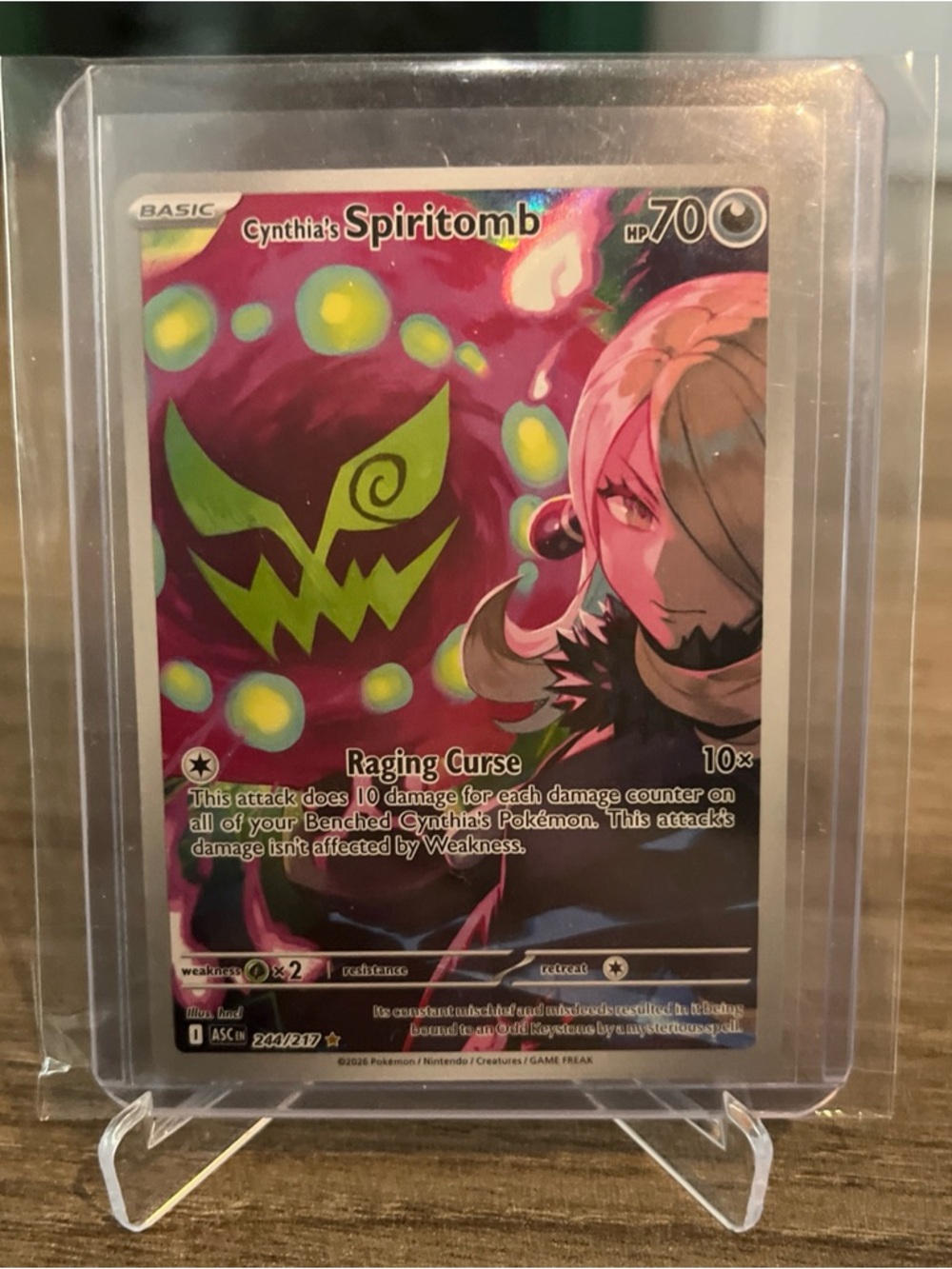 Pokemon Cynthia's Spiritomb Trading Card - Pink, Green, Yellow